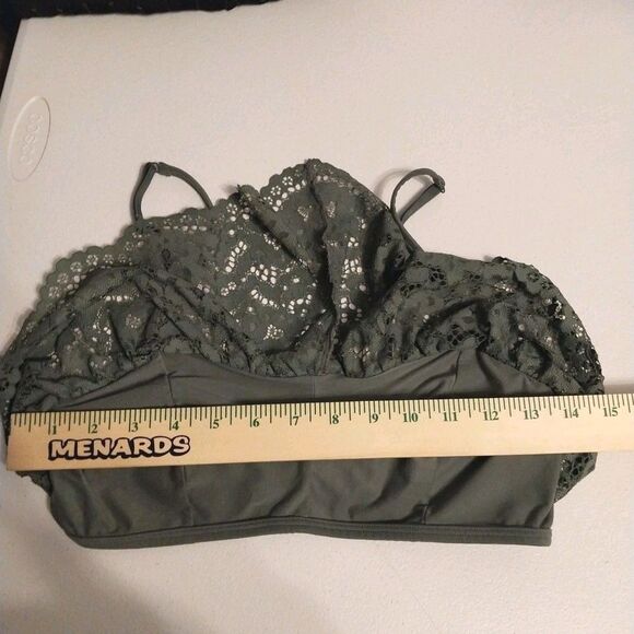 Victoria's Secret Body By Victoria Bralette L Green Floral Lace Adjustable Strap - Picture 5 of 8